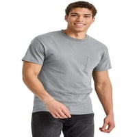 Hanes Essentials Muška pamučna džepna majica Oxford Grey XL
