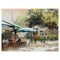 Fine Art Canvas Paris Teal I Cafe by E. Anthony Orme Canvas Art Print