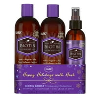 Hask Biotin šampon za zgušnjavanje bez sulfata, regenerator, Set za njegu kose u spreju od 5 inča, 3 kom