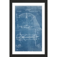 Nacrt Zračnog Plovila Uramljeni Otisak Slike
