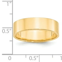 Finest zlato 14k ltw ravni bend, žuta - veličina 7.5