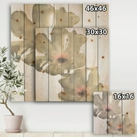 Designart 'Shabby Grey Blush Cosmo II' Shabby Chic Print na prirodnom borovom drvetu