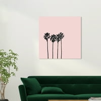 Wynwood Studio Canvas Glitter Palme cvjetno i botaničko drveće zidno umjetničko platno Print Pink metalik