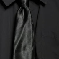 Srebrna etiketa muška košulja dugih rukava sa odgovarajućom kravatom