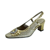 Clea ženske haljine široke širine Slingback metalik cipele GOLD 12