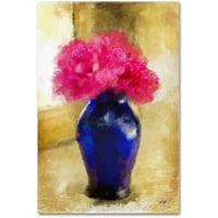 Zaštitni znak Likovna umjetnost ružičasti karanfili u Kobaltno plavoj vazi Umjetnost platna Lois Bryan