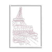 Stupell Industries Jednostruka ilustracija Eiffelovog tornja moderna minimalna arhitektura grafička Umjetnost