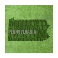 Zaštitni znak likovne umjetnosti' Pennsylvania State Words ' Canvas Art od Red Atlas Designs