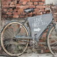 Remek Umjetnička Galerija Uživo Besplatan Bicikl Protiv Zgrade Od Cigle Studio Arts Canvas Art Print 22 28