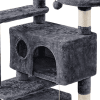 Easyfashion kula od 57 mačjeg drveta sa tornjem za grebanje, tamno siva