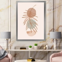 Designart 'Sun And Moon Shapes In Retro Terracotta Tones II' modern Framed Art Print