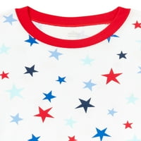 Unise Americana gornji dio kratkih rukava i šorc pamučni komplet pidžama, komad, veličina 4-10