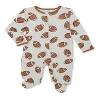 Wonder Nation Unise Baby Football Sleep N Igrajte One Piece, veličine-6 9M