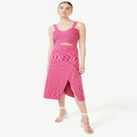 Scoop ženska svemirska boja omotana suknja sa prorezom