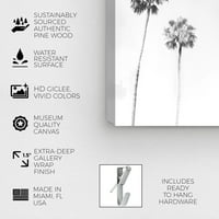 Wynwood Studio Floral and Botanical Wall Art Canvas Prints' Golden Tropical View ' Trees-bijela, crna