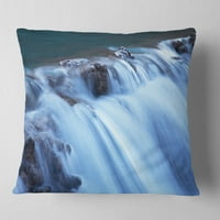 Designart Fantastic Blue Water Cascade-pejzažni štampani jastuk - 18x18