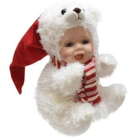 Northerlight 8.5 Bijela i crvena beba u polarnom medvjeđe kostimu sa santa šeširom kolekcionalnom božićnom
