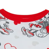 Mickey Mouse Toddler Unise set pidžama za Dan zaljubljenih, 2 komada, veličine 12M-5T