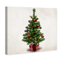 Wynwood Studio Holiday and season Wall Art Canvas Prints 'Beckon of Cheer' Holidays-zelena , crvena