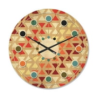 Designart 'Retro Triangular Design IX' Mid-Century Modern Wood Wall Clock