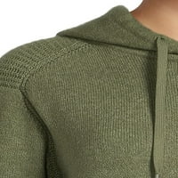 Time and Tru ženski džemper sa kapuljačom sa teksturom