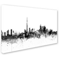 Zaštitni znak Likovna umjetnost Toronto Canada Skyline B & W Umjetnost platna Michaela Tompsetta