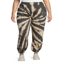 Eye Candy Junior Plus Size flis Tie Dye Boyfriend Jogger pantalone sa džepovima