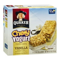 Kveker Chewy jogurt sa ukusom premaza Vanilla Granola barovi - CT