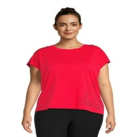 Reebok ženske Plus Size dinamične brendirane cjevovode sa skraćenim kratkim rukavom