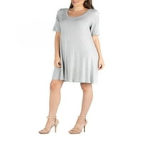Comfort Odjeća ženska meka Flare majica haljina sa džepnim detaljima