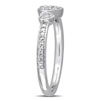 Miabella ženski dijamantski naglasak Sterling Silver Trostruki prsten za obećanje srca