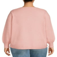 Terra & Sky ženski pleteni džemper Plus veličine kabla, srednje težine