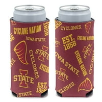 Iowa State Scatter Print 12oz Slim can Cooler, Collapsible