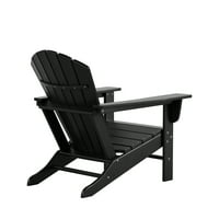 Westin vanjski HDPE Plastic Adirondack stolice za vatru sa Otomanima-Crna