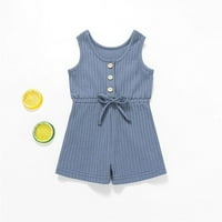 Toddler Girl Romans Summer Summer bez rukava pamučni kombinezon 4Y ljetna odjeća