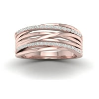 1 3ct TDW Diamond 10k Rose Gold Crossover prsten za obećanje