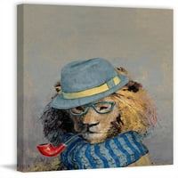Marmont Hill Hipster Lion Canvas Wall Art