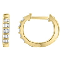 Carat TW Brilliance Fine Jewelry Baguette dijamantski modni obruč naušnica u 14k žutom pozlaćenom srebru