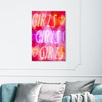 Wynwood Studio tipografija i Citati Wall Art Canvas Prints 'djevojke djevojke djevojke' Citati i izreke-Crvena,