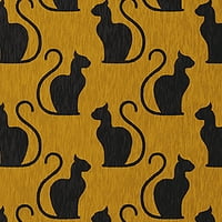 Jednostavno Daisy Spooky Cats Jesen Gold Halloween Chenille Područje Prostirka, 5 ' Round