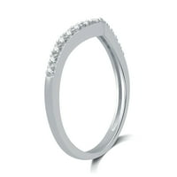 Forever Bride Carat T. W. okrugli dijamant naglasak Chevron Vjenčanje, Godišnjica bend u srebra
