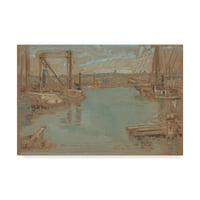 Zaštitni znak Fine Art 'Sjeverna rijeka Dock New York' Canvas Art by ChildE Frederick Hassam