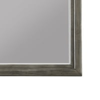 Drveno ukrasno ogledalo u tranzicijskom stilu sa lučnim vrhom, sivo - Saltoro Sherpi