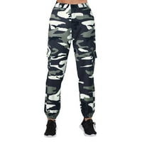 Ženske hlače Camo Cargo Pantalone Ležerne prilike na otvorenom Jogger pantalone sa džepovima Vojska zelene
