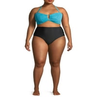 Time and Tru ženski Plus Size kupaći tuš sa Bandeau bikinijem