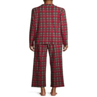 Odgovarajuća porodična Božićna pidžama ženska i ženska Plus ovratnik Tartan 2-dijelni set pidžama