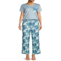 Ljubav na prvi pogled Juniors ' štampana džepna majica i široke pantalone pidžama Set, 2-dijelni