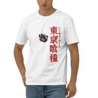 Muška Tokio Ghoul Službena košulja Ljetni posad na vratu Ležerne majice kratkih rukava Mala bijela
