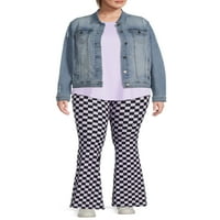 No Bounties Juniors ' Plus Size Sueded Flare Pantalone Sa Visokim Usponom, 2 Pakovanja