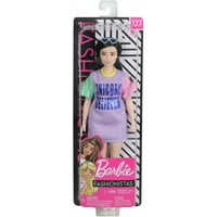 Barbie FASHIZASAS lutka, curvy tip karoserije sa uniklirajte vjernički haljina